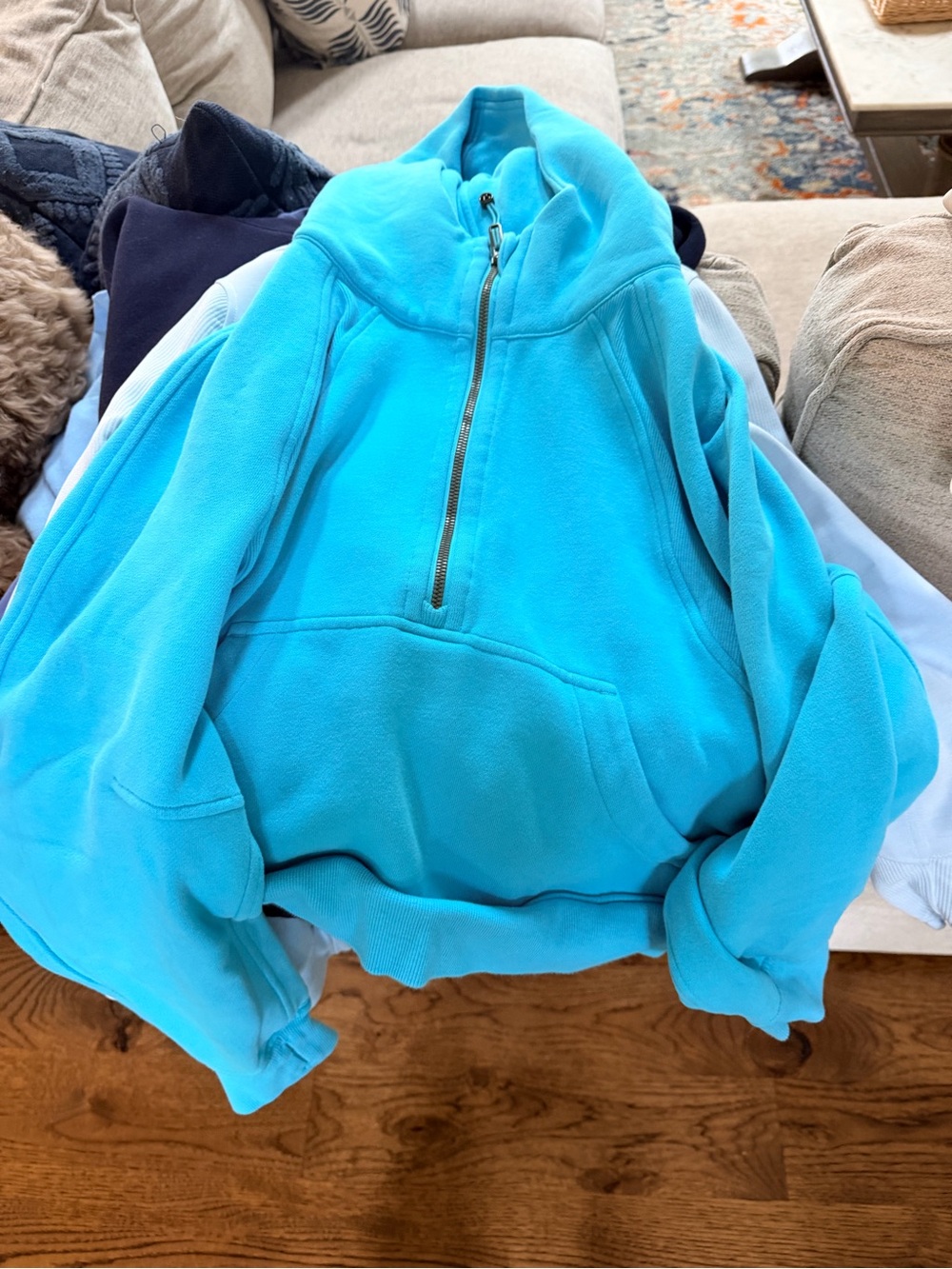 lululemon Scuba Oversized Half-Zip Hoodie Electric Blue